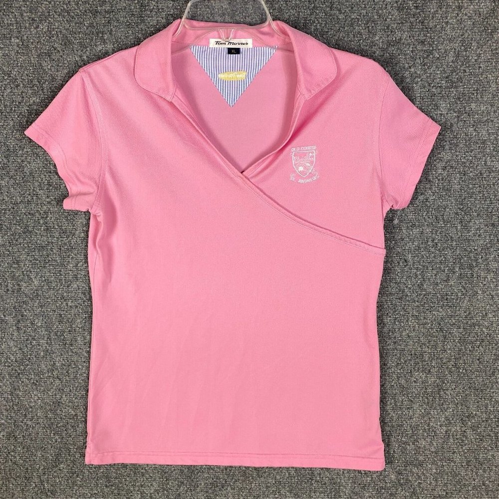 St. Andrews Old Course Polo Women's XL Short Sleeve Pink 100% Polyester
